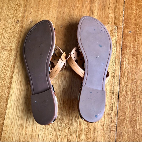 Tory Burch tricolour logo flip flops - Picture 5 of 8